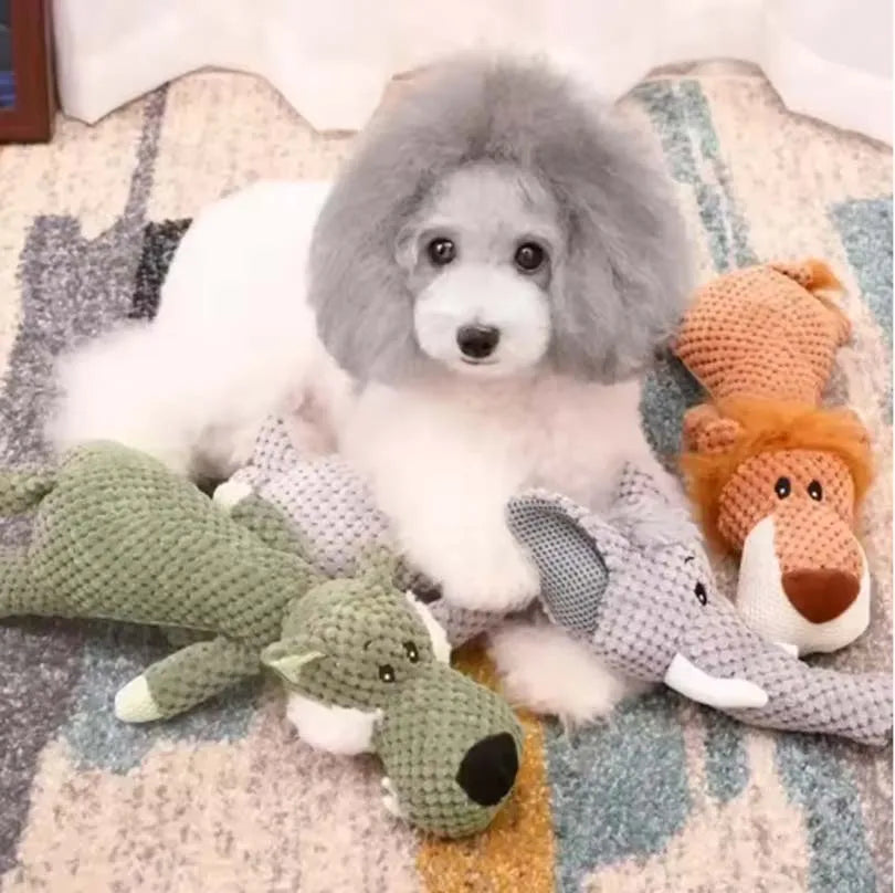 Pet Dog Toys for Large Dogs Cute Plush Squeak Fleece Durable Chewing Cute Soft Pet Molar Toys Dogs Accessories