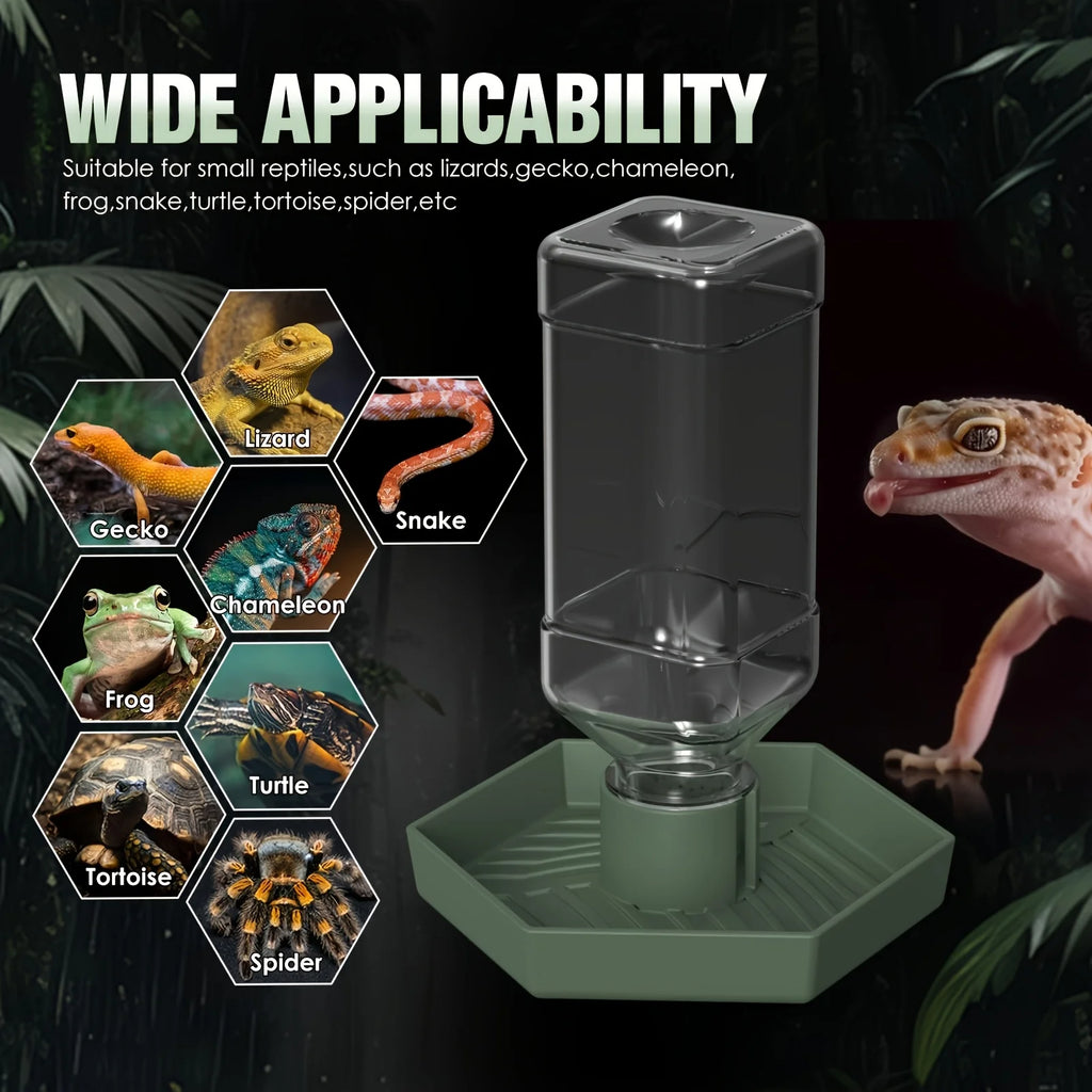 1pc Pet Automatic Feeders Waterer For Small Repitiles Lizards Gecko Chameleon Frog Snake Turtle Spider Feeding Supplies
