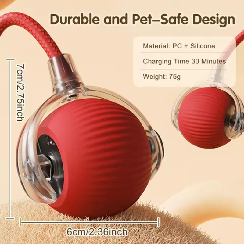 Dog and cat toys, ball, durable, self-entertainment, with rope, cat teaser ball, pet supplies, jumping ball, thud pet toys