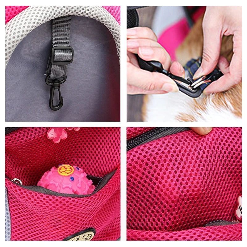 Pet Dog Carrier Bag Carrier For Dogs Backpack Out Double Shoulder Portable Travel Backpack Outdoor Pet Carrier Bag Travel Set
