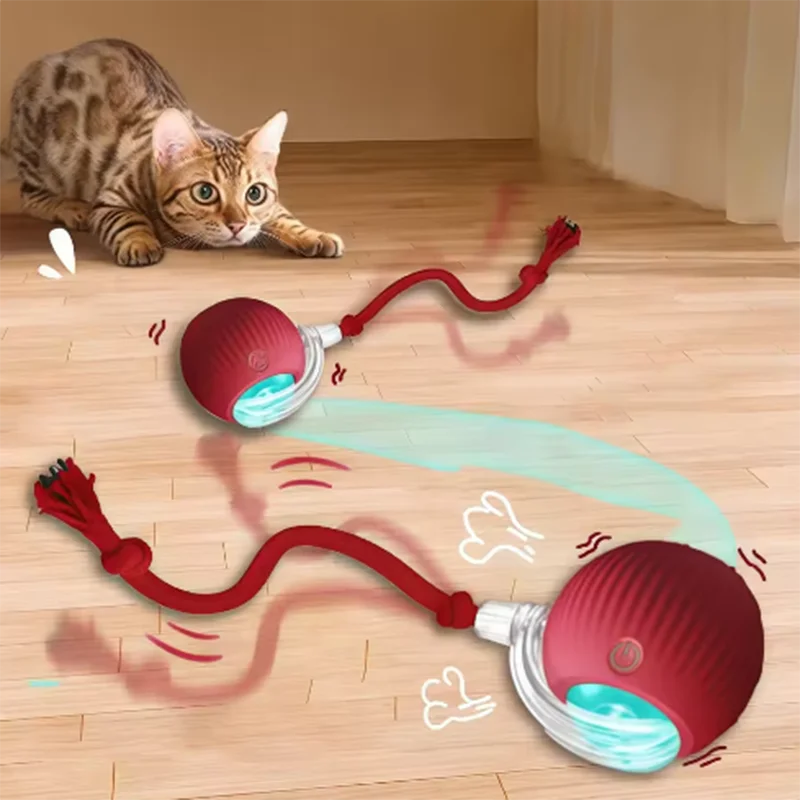 Dog and cat toys, ball, durable, self-entertainment, with rope, cat teaser ball, pet supplies, jumping ball, thud pet toys