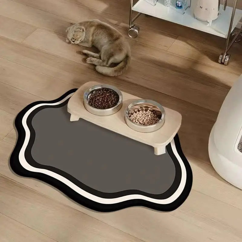 Absorbent Solid Colour Pet Mats Quick-dry Non-Slip Absorbent Wear-Resistant Leak-Proof Easy To Clean Dog Food Mats Cat Food Mats