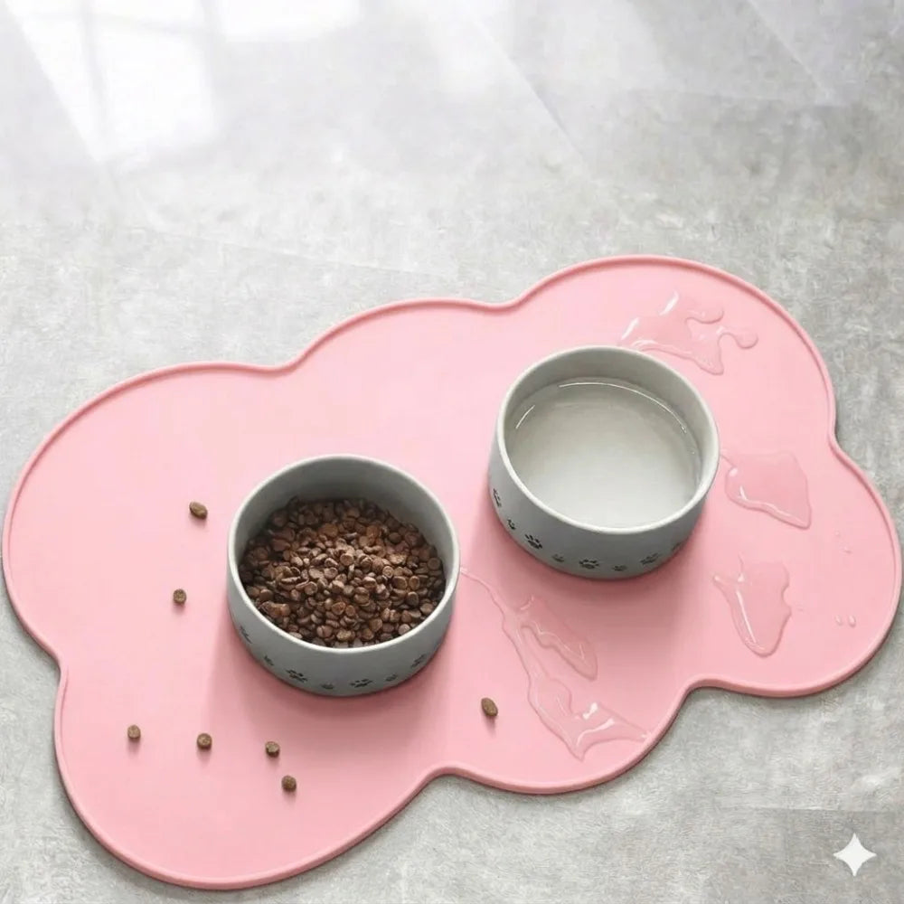 Silicone Pet Meal Mat for Dog Easy To Clean Foldable Cat Feeding Pet Footprints Mat Anti Slip Waterproof Pet Mat with Paws