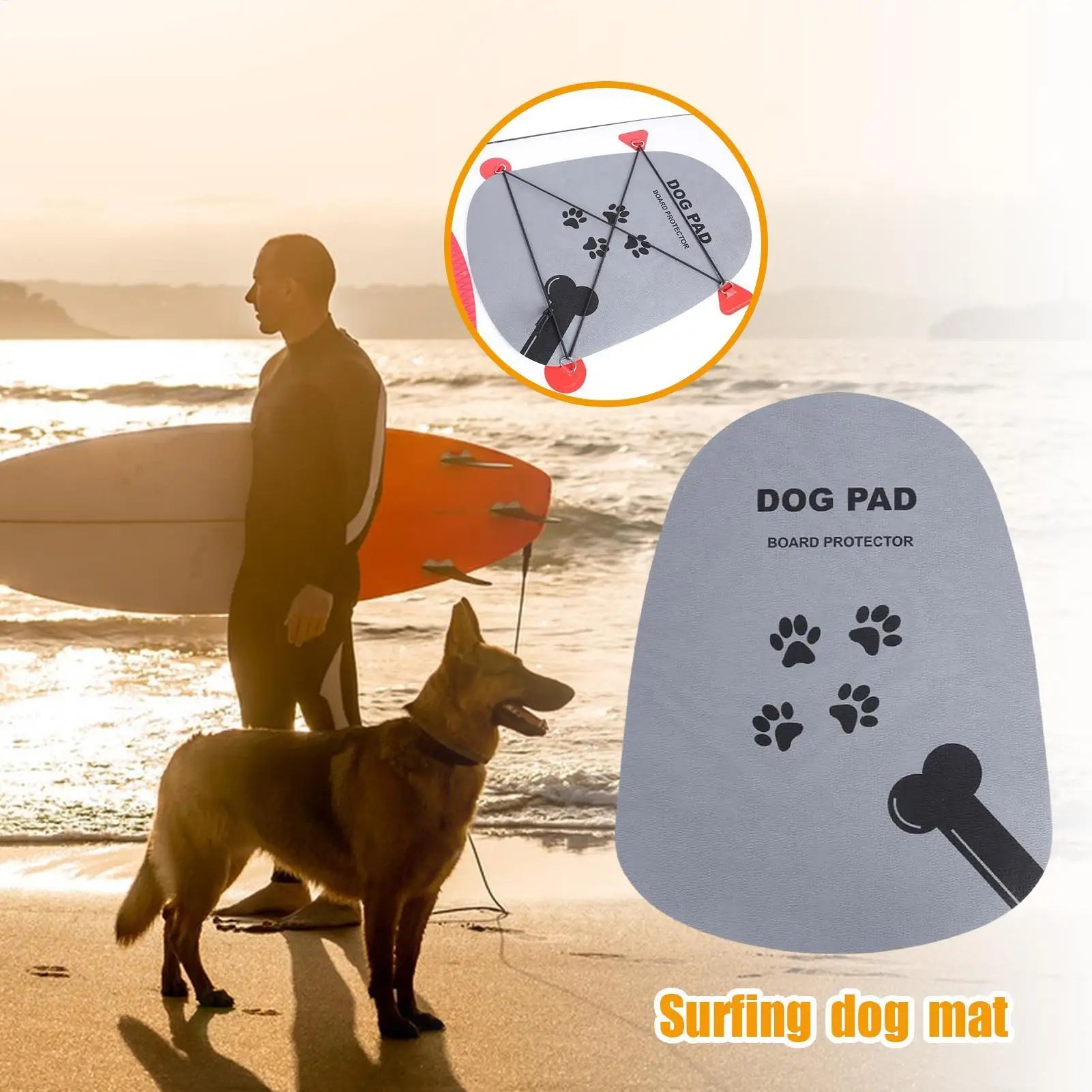 Anti Slip Dog Surfboard Mat Travel-friendly Non-slip Pet Paw Traction Pads For Paddle board Kayak Ground Mat Surfing Accessories