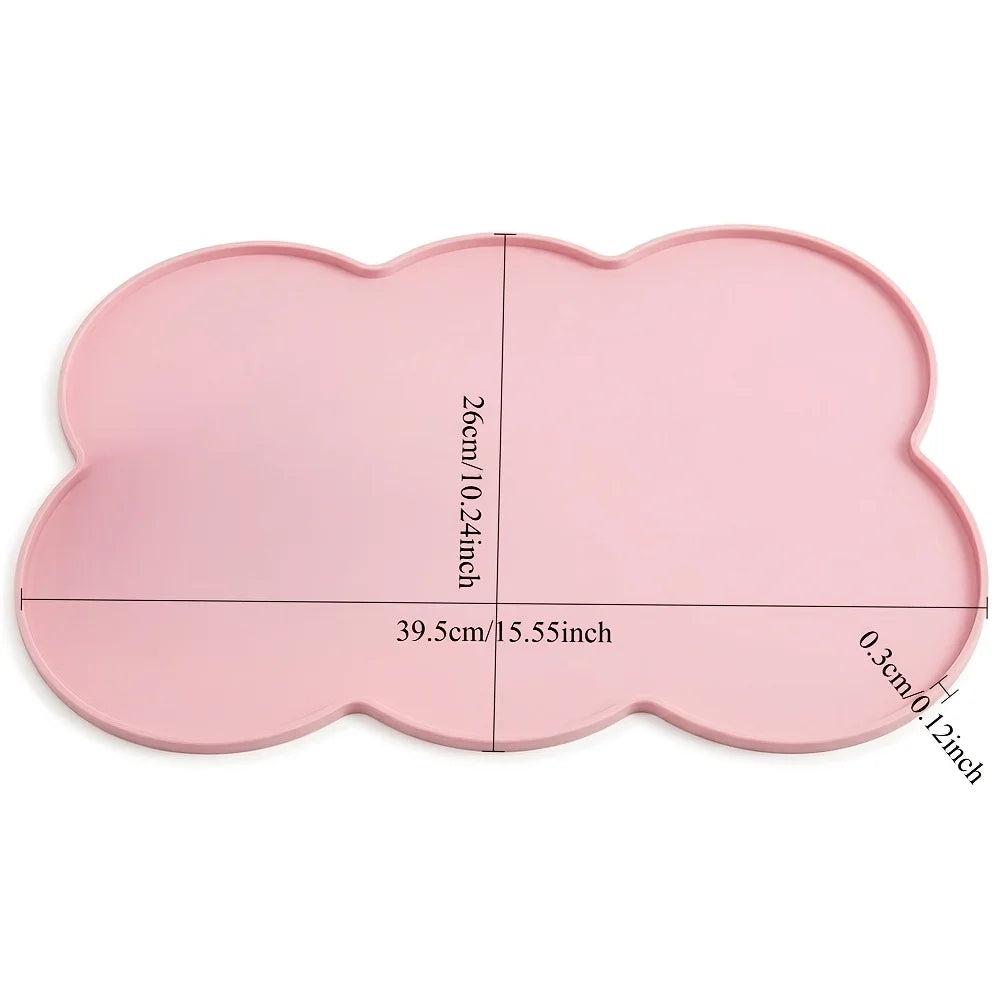 Silicone Pet Meal Mat for Dog Easy To Clean Foldable Cat Feeding Pet Footprints Mat Anti Slip Waterproof Pet Mat with Paws