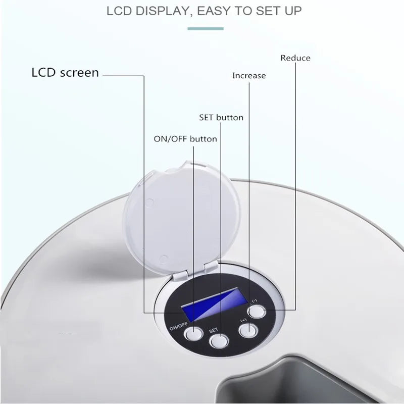 Automatic Pet Feeder Timing Feeder 6 Meals 6 Grids Cat Dog Electric Dry Food Dispenser Accessories Smart Control Pet Feeder