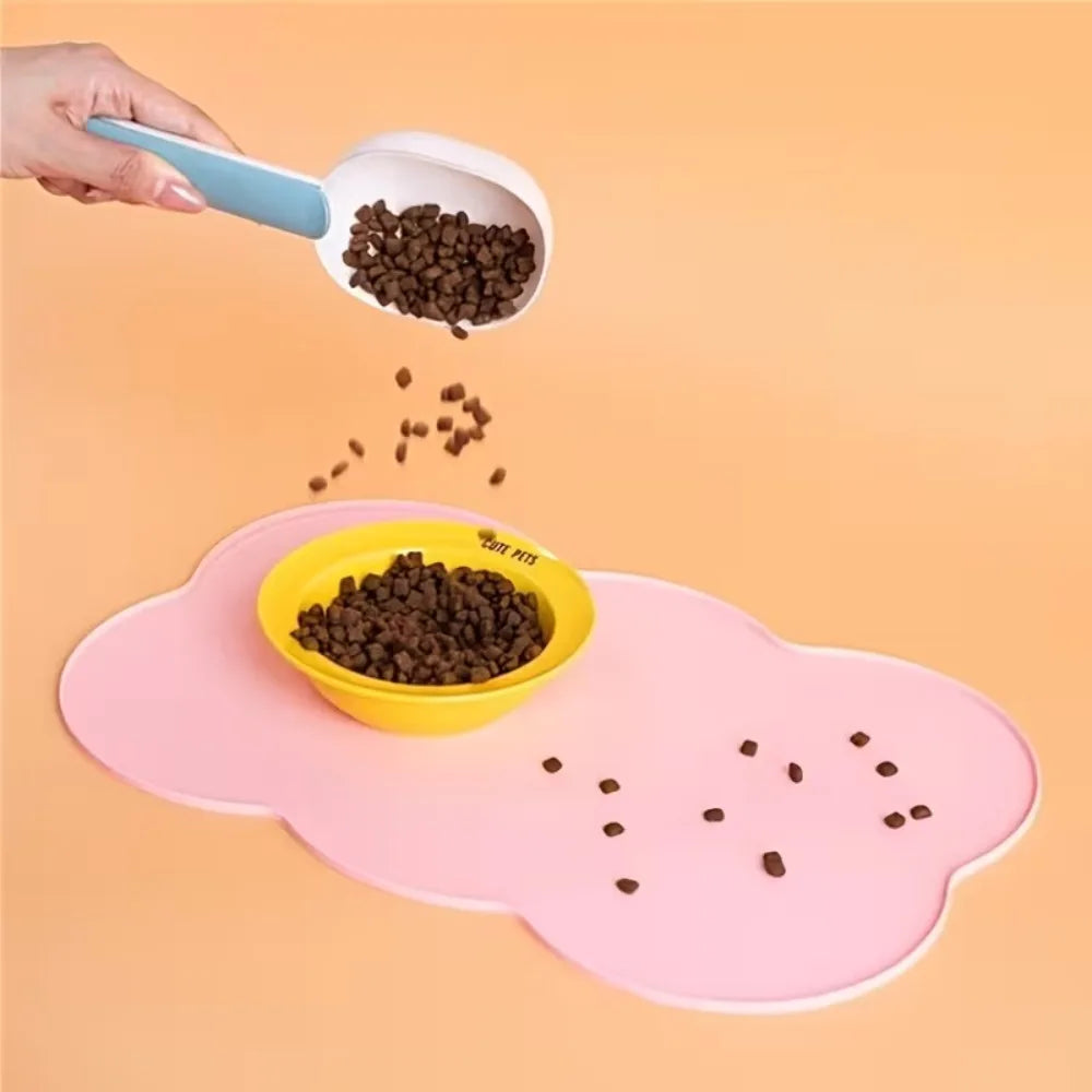 Silicone Pet Meal Mat for Dog Easy To Clean Foldable Cat Feeding Pet Footprints Mat Anti Slip Waterproof Pet Mat with Paws