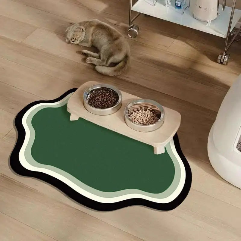 Absorbent Solid Colour Pet Mats Quick-dry Non-Slip Absorbent Wear-Resistant Leak-Proof Easy To Clean Dog Food Mats Cat Food Mats