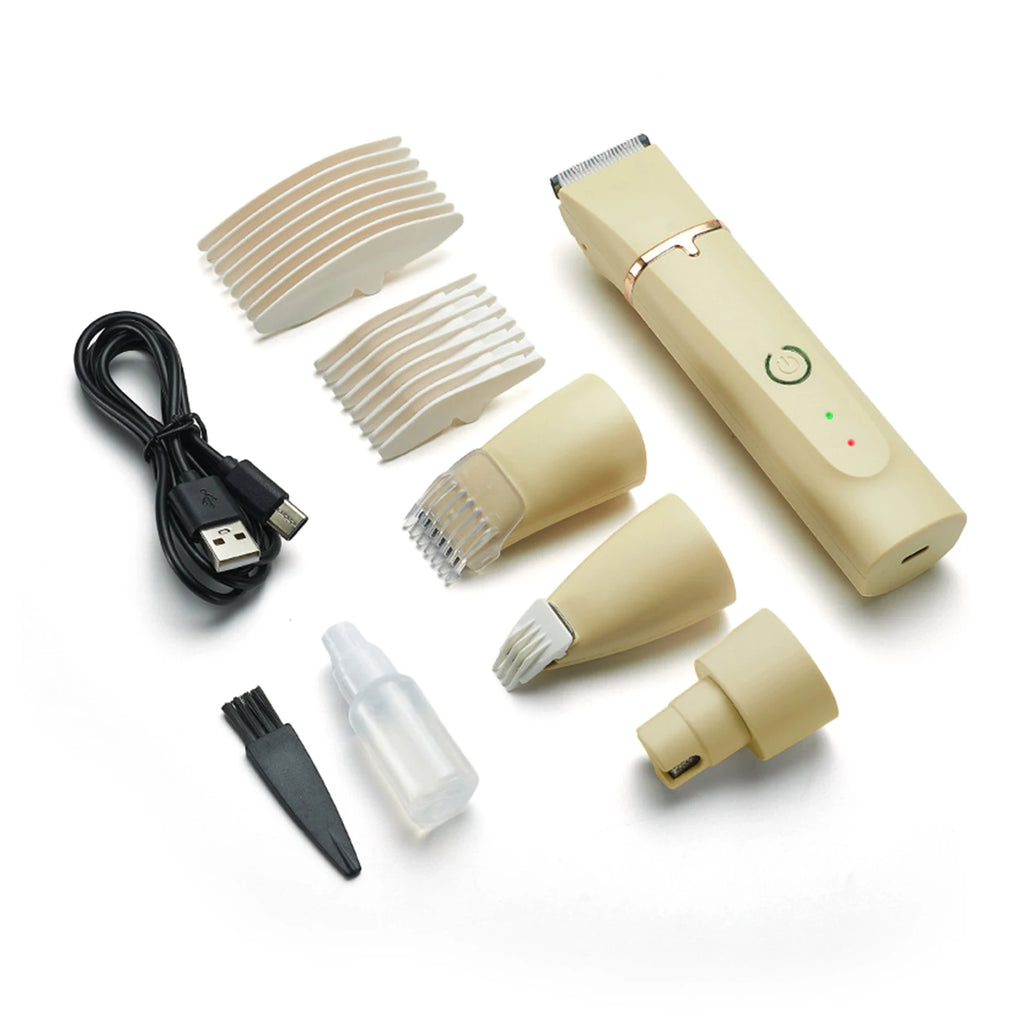 Professional 4-in-1 Electric Pet Grooming Tool Set Dog Hair Clippers USB Rechargeable Pets Haircut Trimmer Shaver Cats Supplies