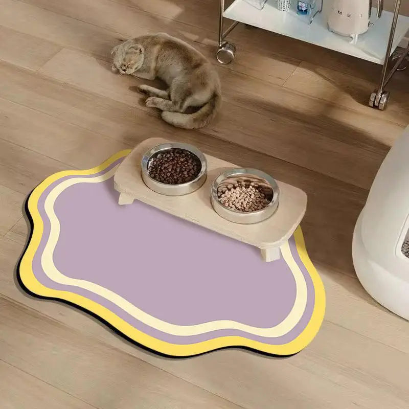 Absorbent Solid Colour Pet Mats Quick-dry Non-Slip Absorbent Wear-Resistant Leak-Proof Easy To Clean Dog Food Mats Cat Food Mats