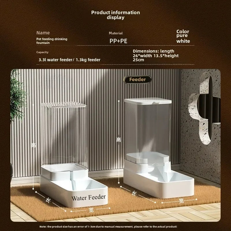Pet Feeders and Drinkers Large Capacity Food Storage Dispenser Containers Durable Gravity Feeding Stations For Dogs And Cats