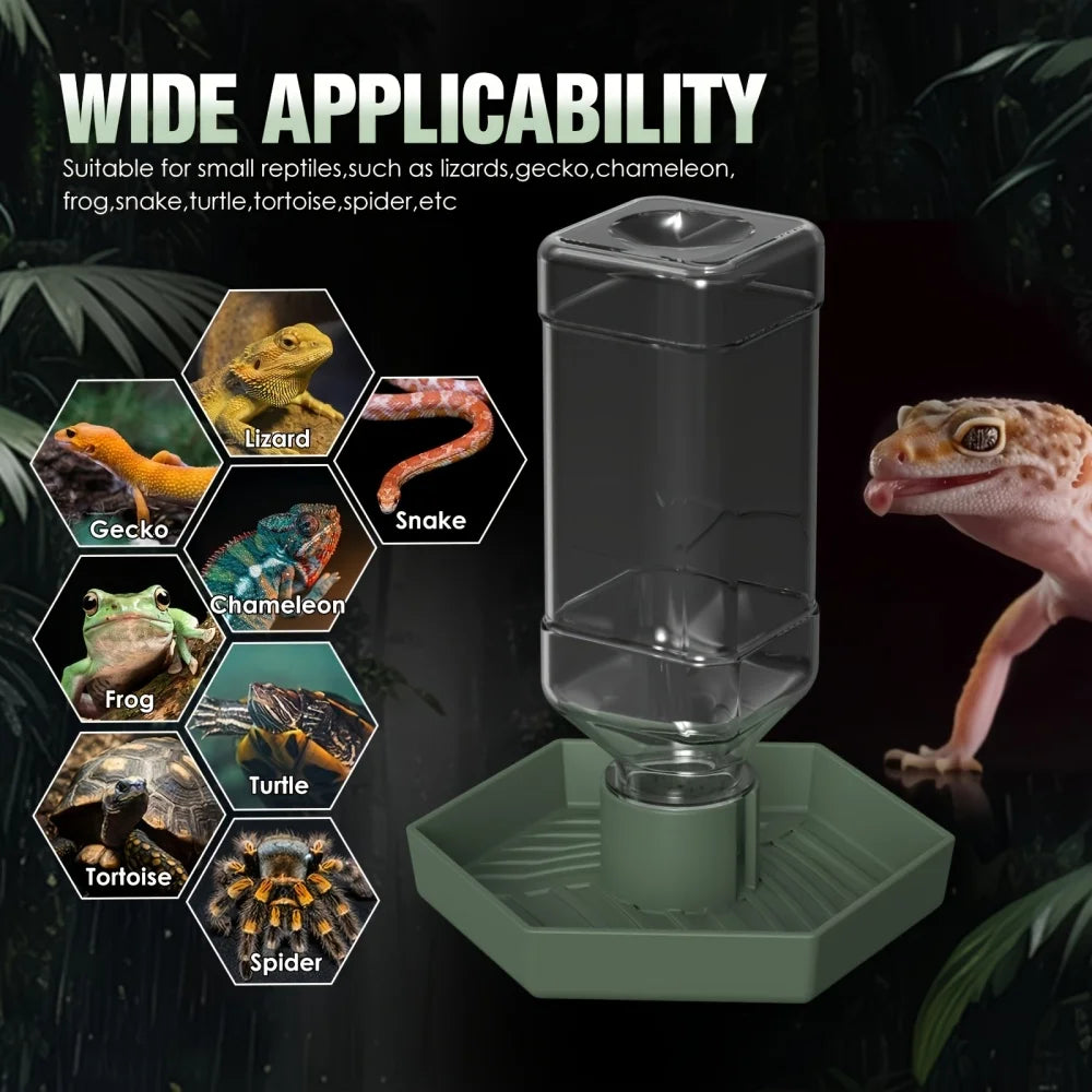 1pc Pet Automatic Feeders Waterer For Small Repitiles Lizards Gecko Chameleon Frog Snake Turtle Spider Feeding Supplies