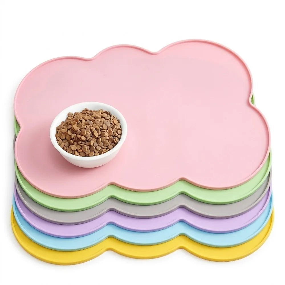 Silicone Pet Meal Mat for Dog Easy To Clean Foldable Cat Feeding Pet Footprints Mat Anti Slip Waterproof Pet Mat with Paws