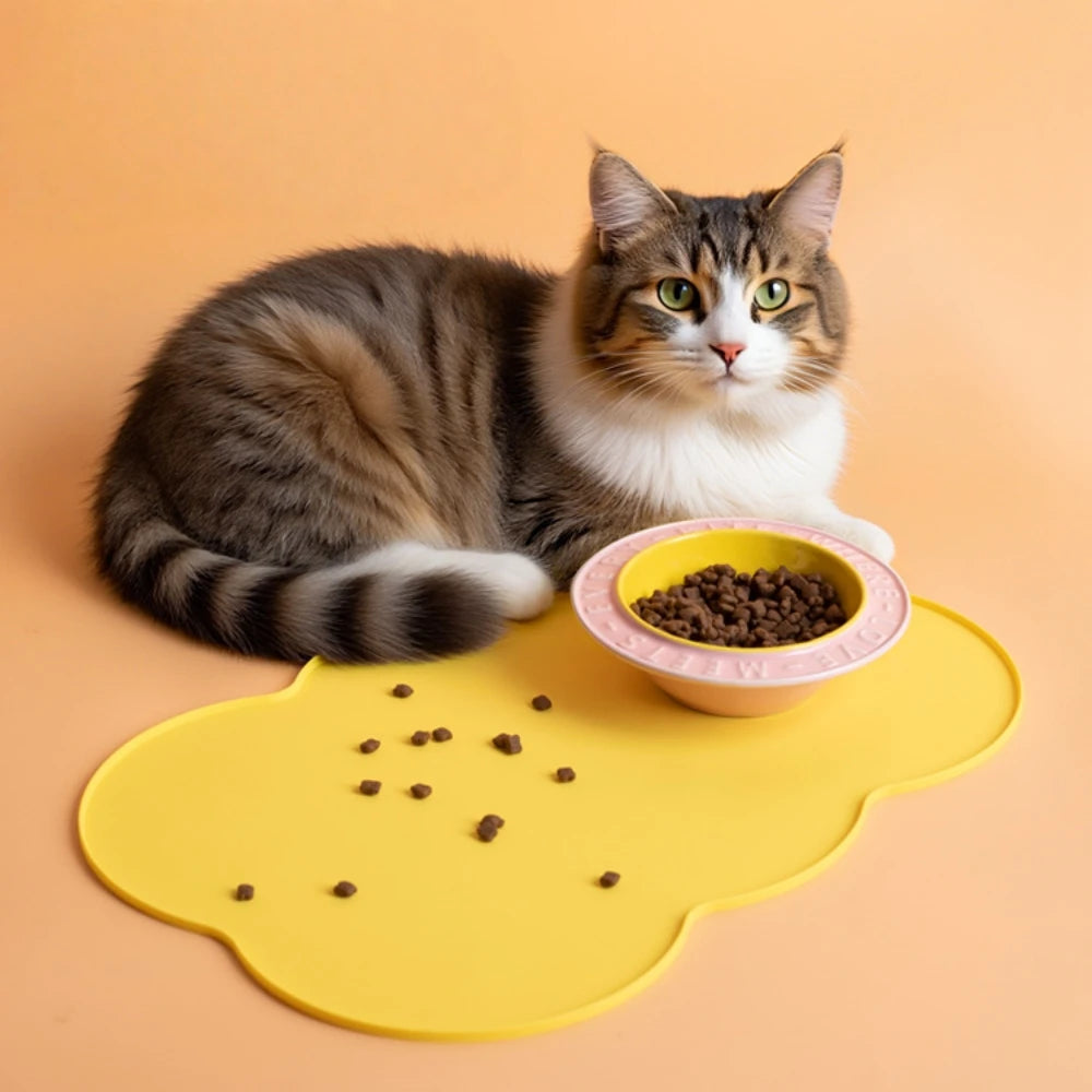 Silicone Pet Meal Mat for Dog Easy To Clean Foldable Cat Feeding Pet Footprints Mat Anti Slip Waterproof Pet Mat with Paws