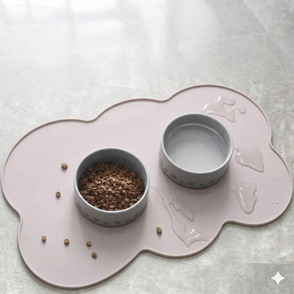 Silicone Pet Meal Mat for Dog Easy To Clean Foldable Cat Feeding Pet Footprints Mat Anti Slip Waterproof Pet Mat with Paws