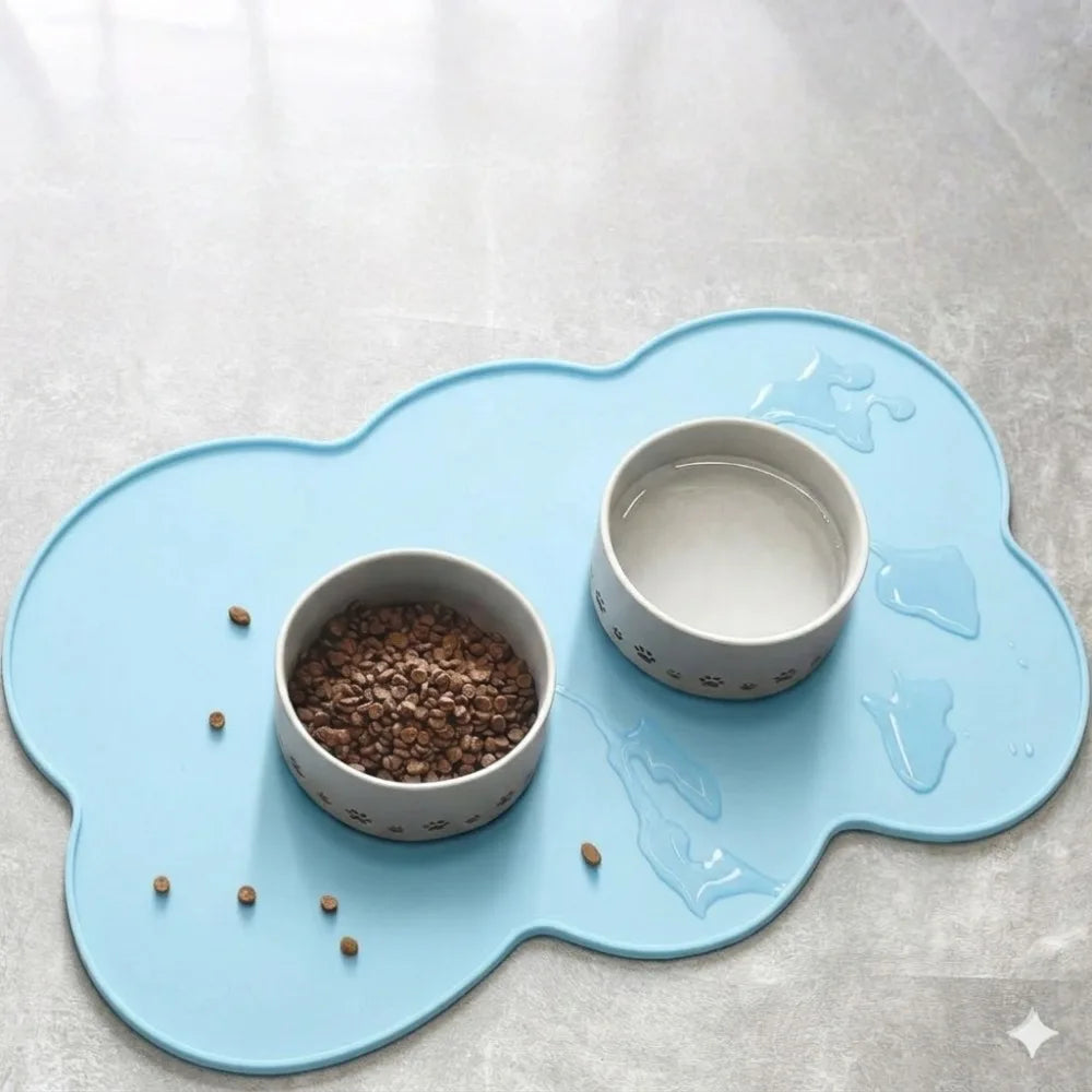 Silicone Pet Meal Mat for Dog Easy To Clean Foldable Cat Feeding Pet Footprints Mat Anti Slip Waterproof Pet Mat with Paws