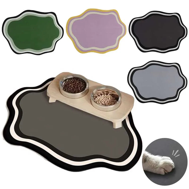 Absorbent Solid Colour Pet Mats Quick-dry Non-Slip Absorbent Wear-Resistant Leak-Proof Easy To Clean Dog Food Mats Cat Food Mats