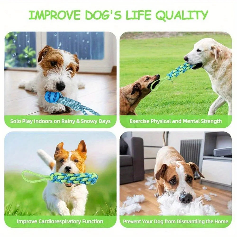 3Pcs Pet Dog Toys for Large Small Dogs Toy Interactive Cotton Rope and Ball Dogs Teeth Cleaning Chew Toy Pet Accessories