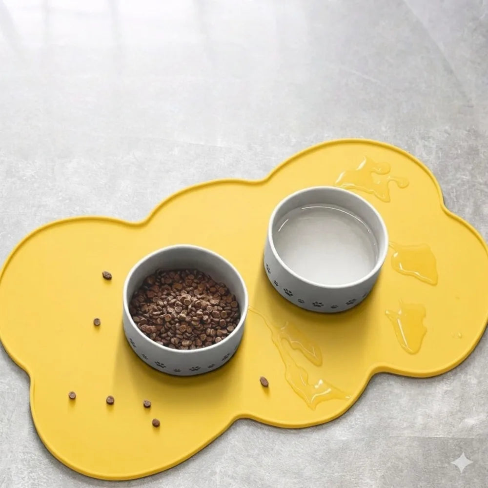 Silicone Pet Meal Mat for Dog Easy To Clean Foldable Cat Feeding Pet Footprints Mat Anti Slip Waterproof Pet Mat with Paws