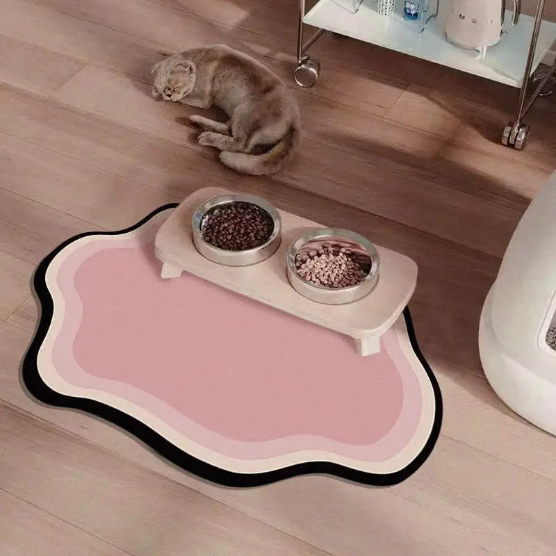 Absorbent Solid Colour Pet Mats Quick-dry Non-Slip Absorbent Wear-Resistant Leak-Proof Easy To Clean Dog Food Mats Cat Food Mats