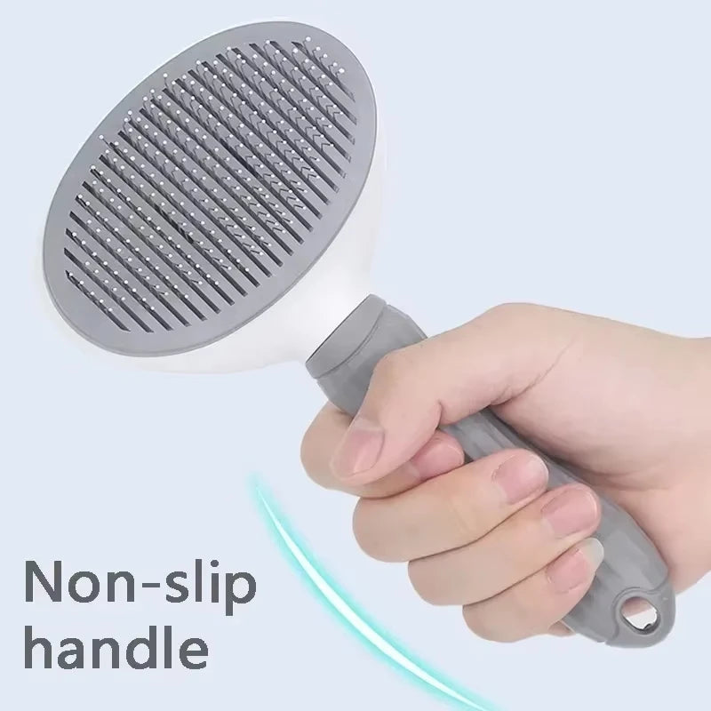 Dog Grooming Brush with Easy Clean Button, Pet Massage Comb for Effective Detangling and Hair Removal, Suitable for Dogs