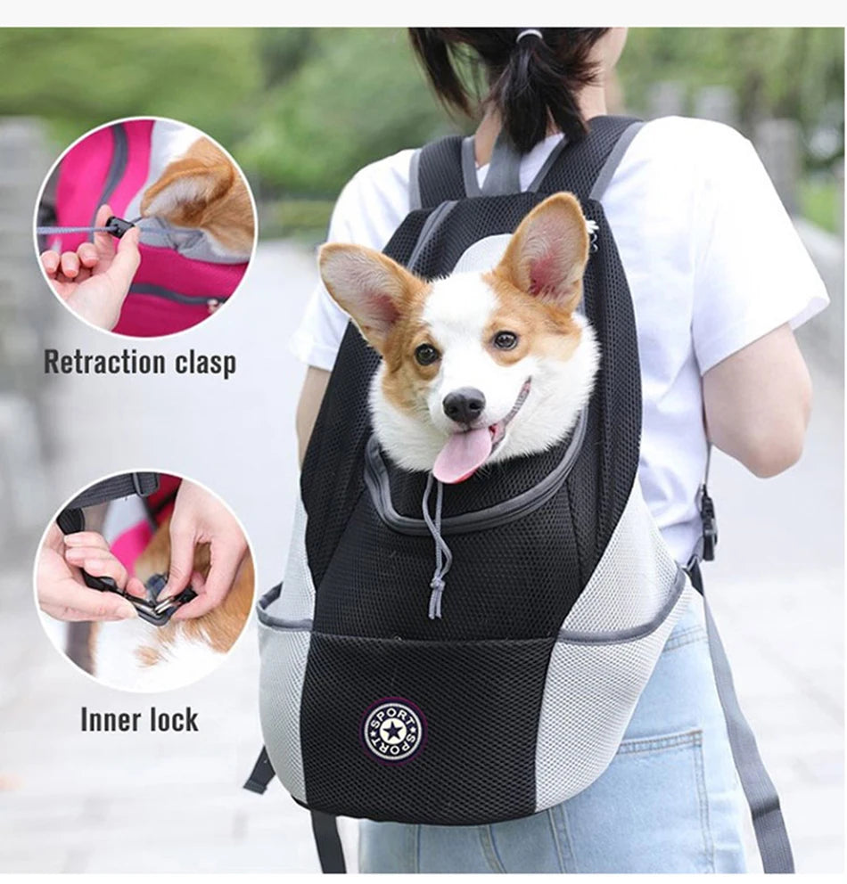 Pet Dog Carrier Bag Carrier For Dogs Backpack Out Double Shoulder Portable Travel Backpack Outdoor Pet Carrier Bag Travel Set