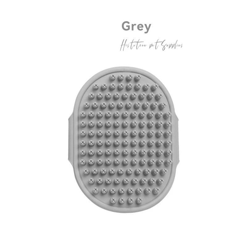 Cat Grooming Comb Dog Bath Brush Pet Grooming Shedding Soothing Massage Rubber Bristles Comb with Adjustable Ring Handle