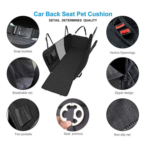 Car Pet Mats For Rear Seats Waterproof Anti-Slip Scratch-Resistant Dirt-Resistant Travel Car Mats Removable Washable Pet Product