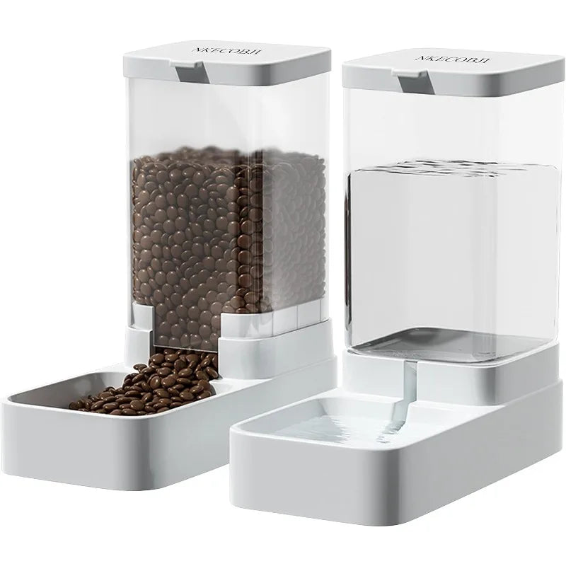 Pet Feeders and Drinkers Large Capacity Food Storage Dispenser Containers Durable Gravity Feeding Stations For Dogs And Cats