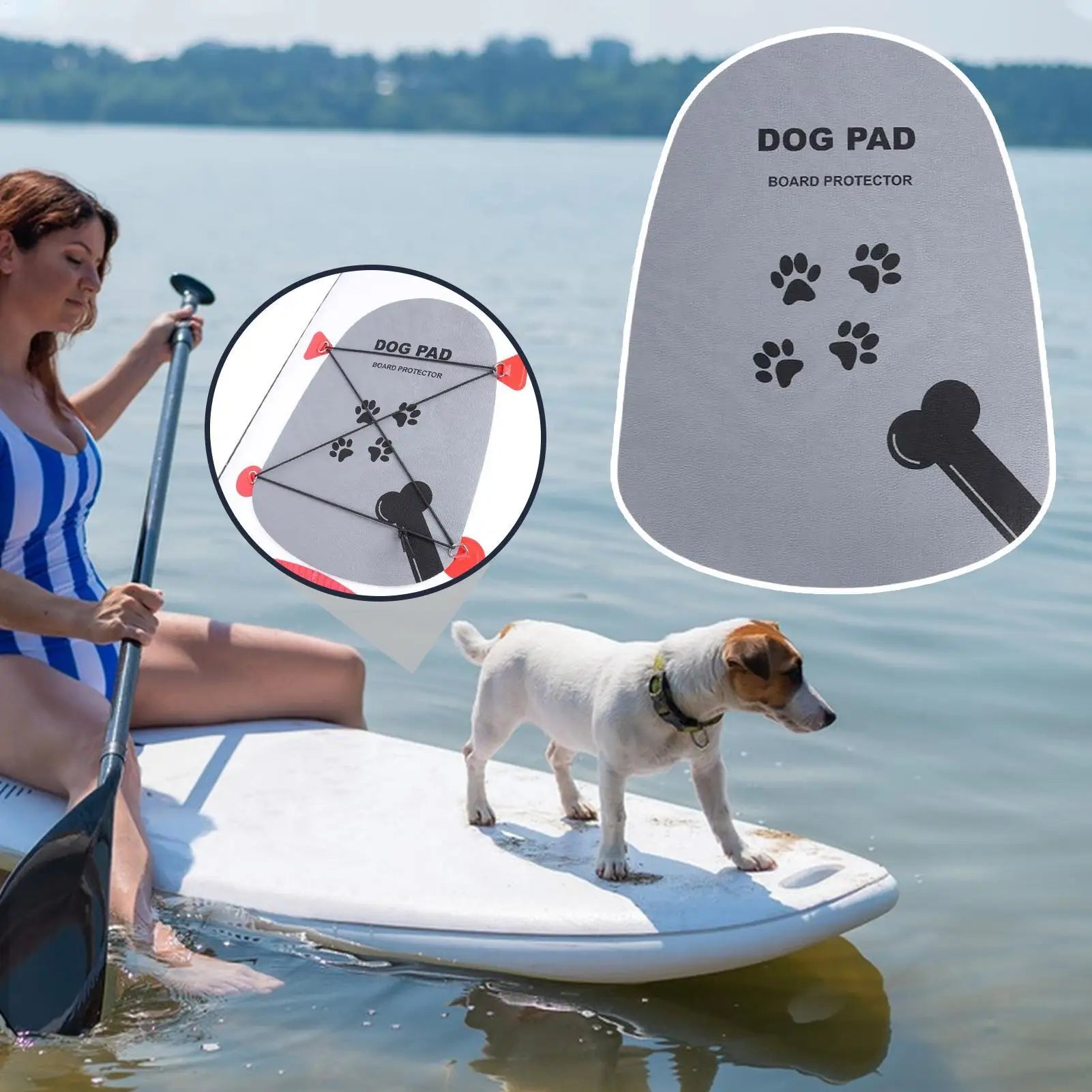 Anti Slip Dog Surfboard Mat Travel-friendly Non-slip Pet Paw Traction Pads For Paddle board Kayak Ground Mat Surfing Accessories