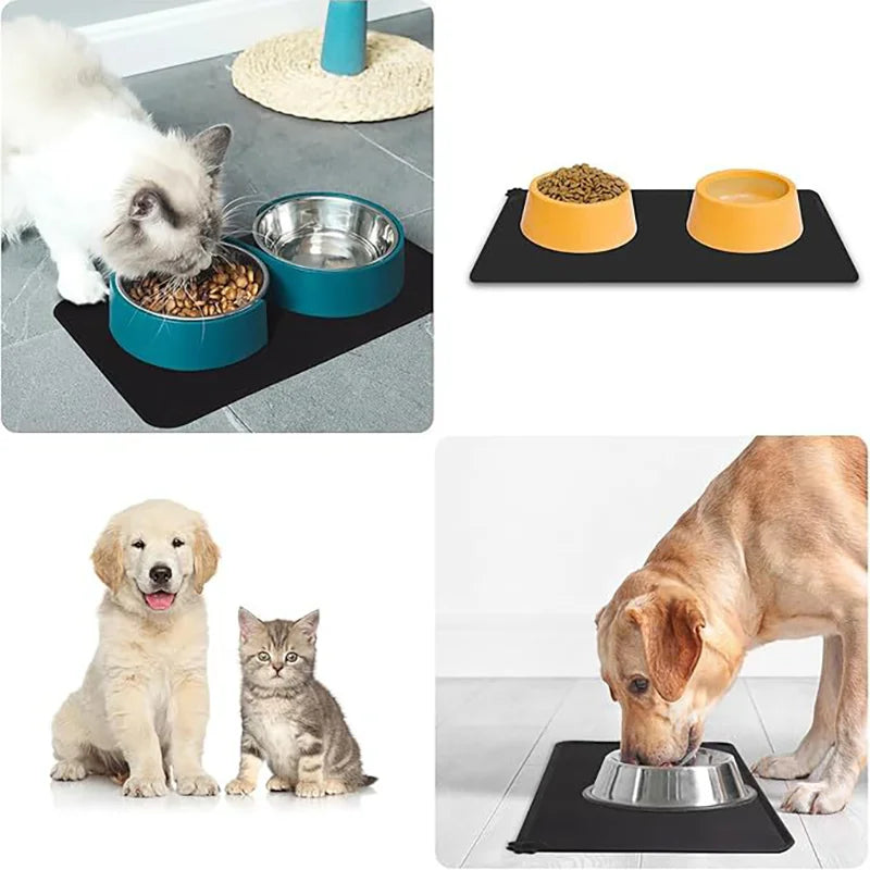 Silicone Pet Placemat Waterproof Non Slip Leak Proof Anti Spill Easy Clean Mat For Cat Dog Meal Mat Pet Supplies