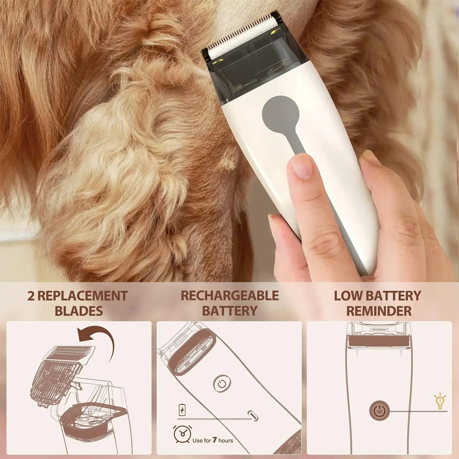 Pet Grooming Kit & Vacuum Suction 99% Pet Hair, Professional Clippers with Proven Grooming Tools for Dogs Cats and Other Animals